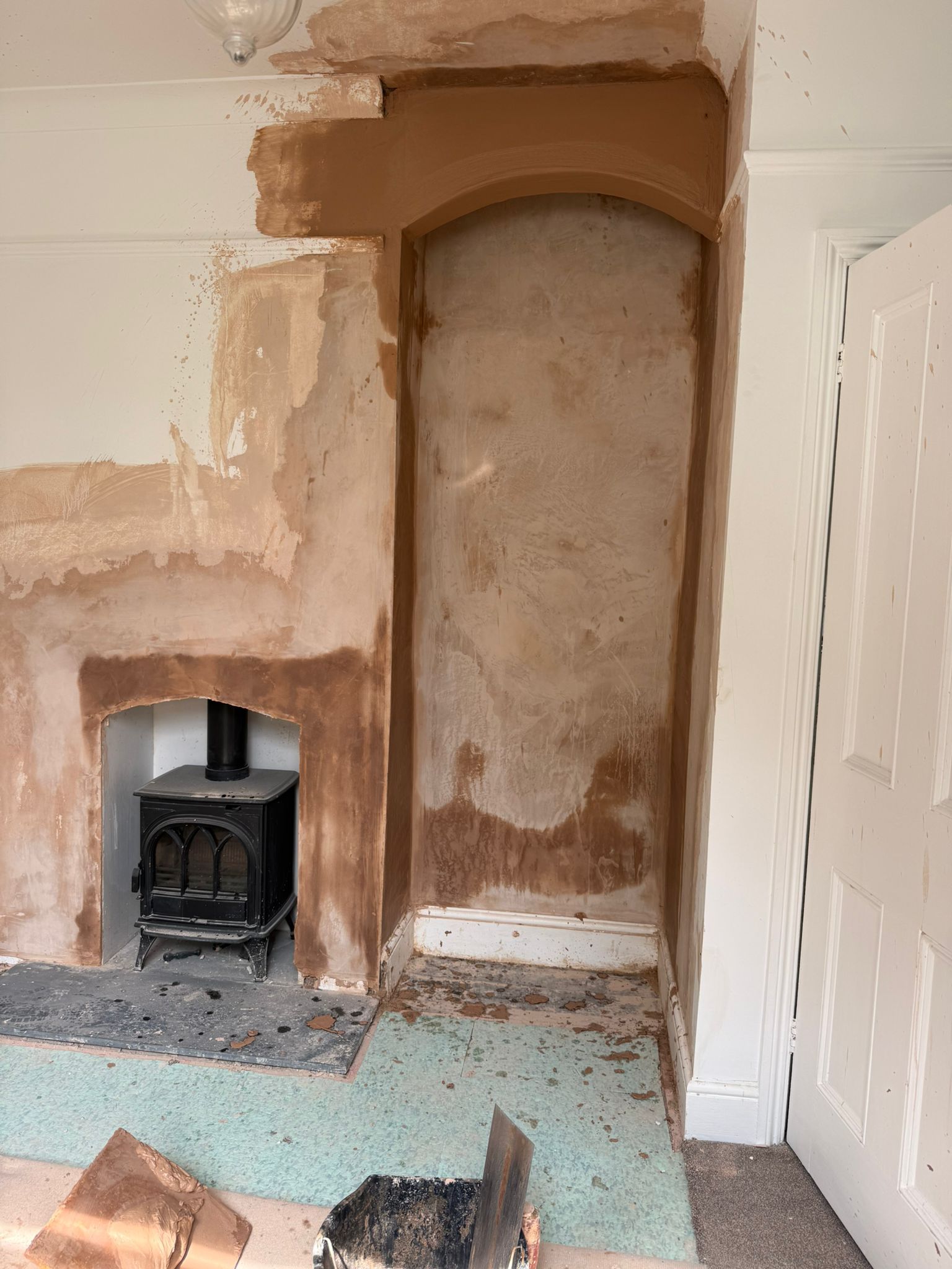 Completed plastering work in South-East London.