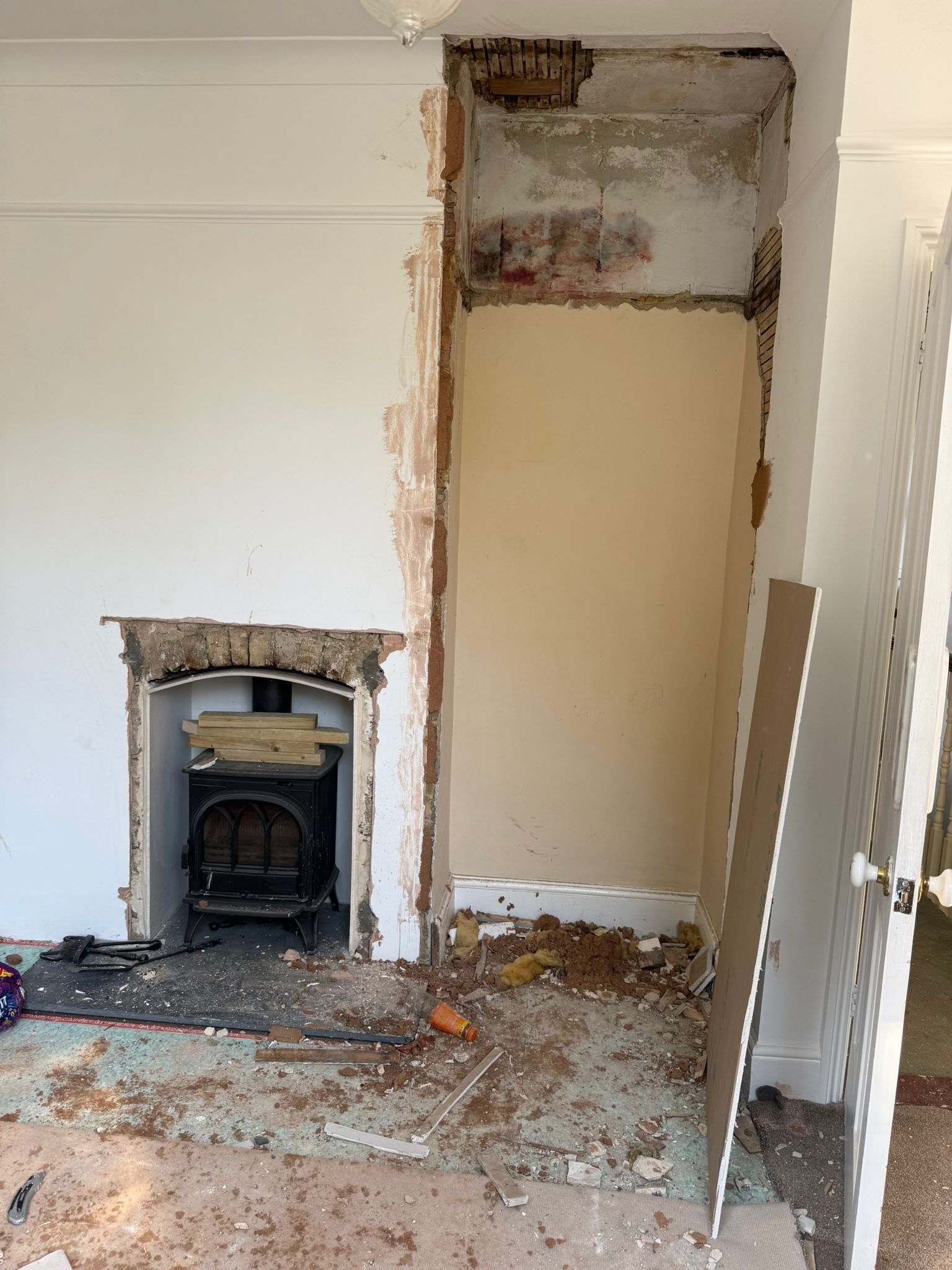 Before plastering work in South-East London.