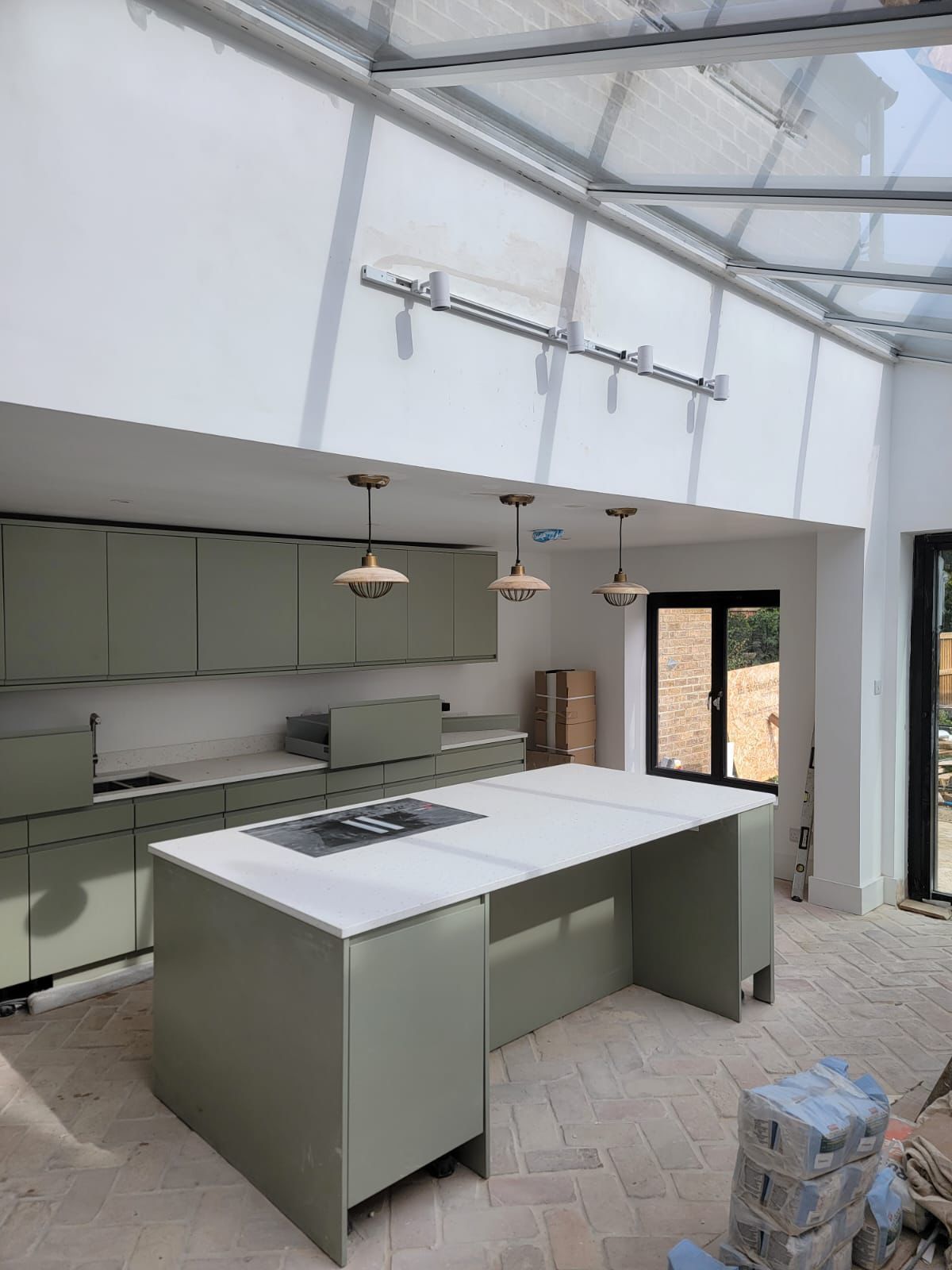 Completed plastering and building services work in South-East London.